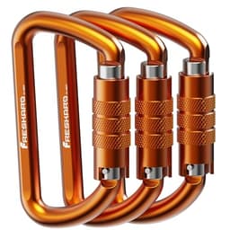 FresKaro 3inch Auto Locking Carabiner Clips D Shape 3pack